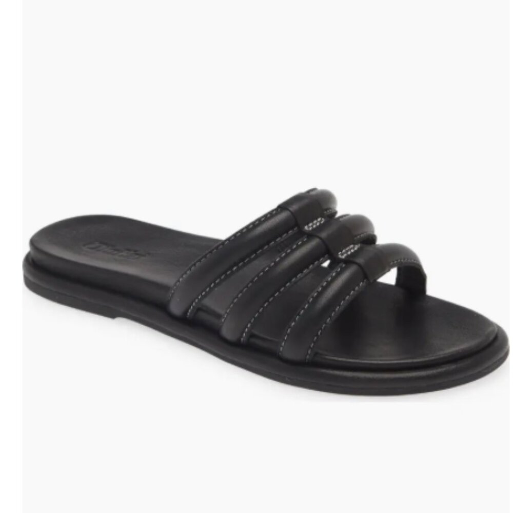 OluKai Tiare Leather Black Women's Slide Sandals (9) NWOT!